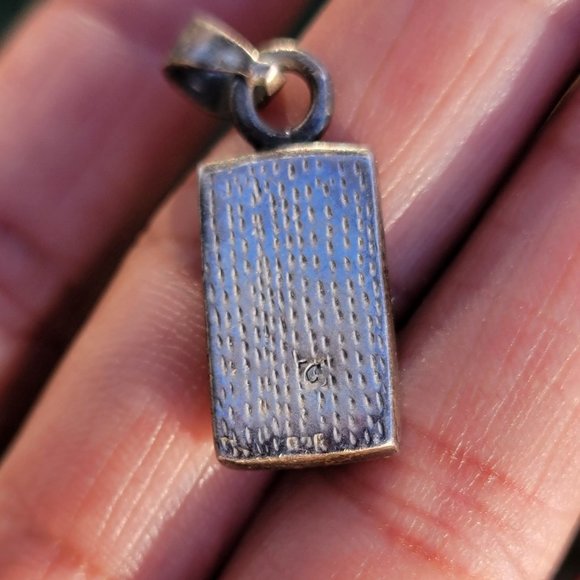 Southwestern vintage abalone shell inlay 925 sterling silver necklace pendant - Picture 13 of 13